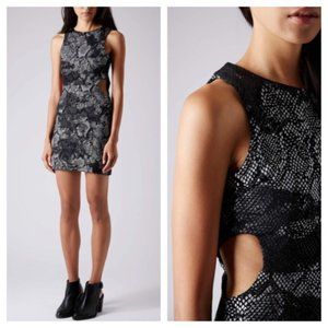 Topshop Snake Cut Out Mini Dress